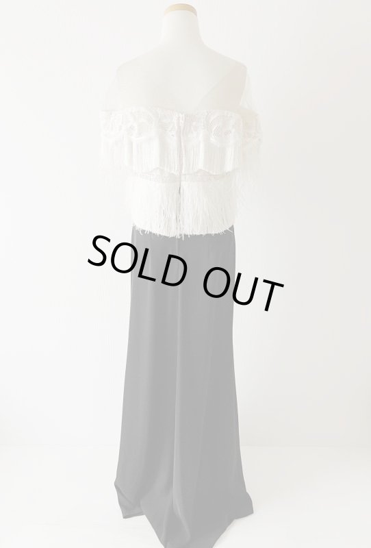 画像7: 1点のみ即発！Tadashi Shoji タダシショージ   Off the Shoulder Ostrich Feather Gown　ブラック  42301 (7)