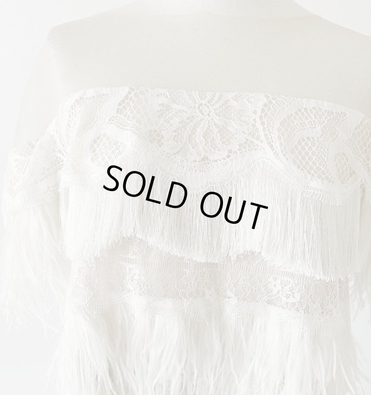画像8: 1点のみ即発！Tadashi Shoji タダシショージ   Off the Shoulder Ostrich Feather Gown　ブラック  42301 (8)