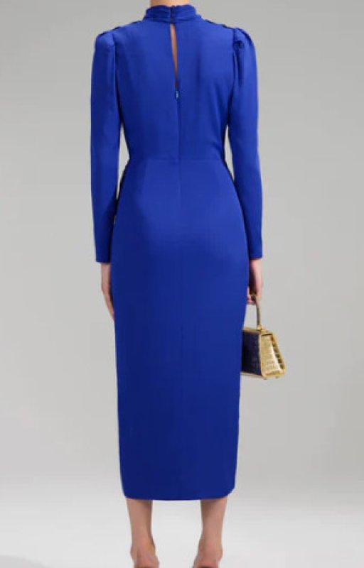 画像2: 【キャサリン皇太子妃ご愛用】Self Portrait　セルフポートレート　Crepe Twisted Collar Midi Dress  09144 (2)