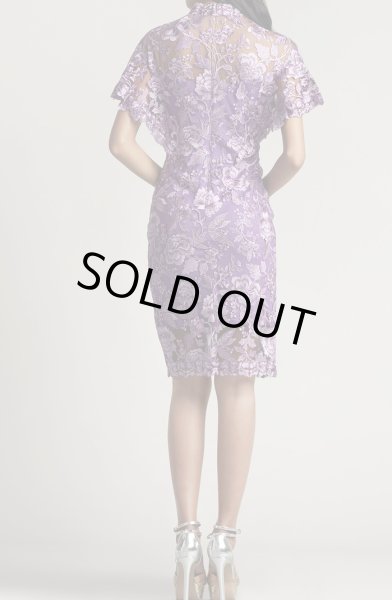 画像2: セール!【ノルウェー王女ご愛用】Tadashi Shoji タダシショージ  HEIZER バタフライスリーブドレス  パープル (2)