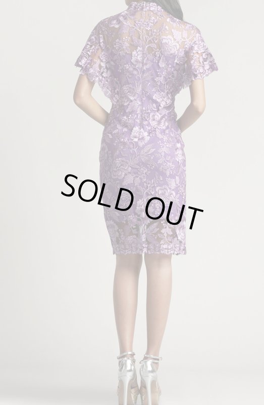 画像2: セール！【ノルウェー王女ご愛用】Tadashi Shoji タダシショージ  HEIZER バタフライスリーブドレス  パープル (2)