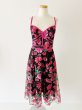 画像3: 1点のみ即発！Tadashi Shoji  タダシショージ Floral Embroidered Sweetheart Dress　ブラック、ピンク系  5801 (3)