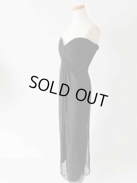 画像2: 即発!Tadashi Shoji タダシショージ  メッシュストラップレスドレス ブラック  51401 (2)