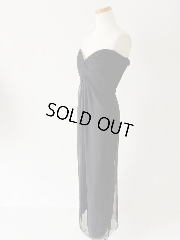 画像2: 即発！Tadashi Shoji タダシショージ  メッシュストラップレスドレス ブラック  51401 (2)