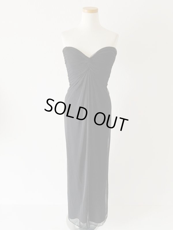 画像1: 即発！Tadashi Shoji タダシショージ  メッシュストラップレスドレス ブラック  51401 (1)