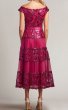 画像2: 限定セール！Tadashi Shoji  タダシショージ  　CHARLOTTE SEQUIN EMBROIDERED TEA-LENGTH DRESS　ピンク系 (2)