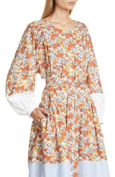 画像3: 【雑誌掲載】Tory Burch トリーバーチ 花柄長袖コットンドレス (3)