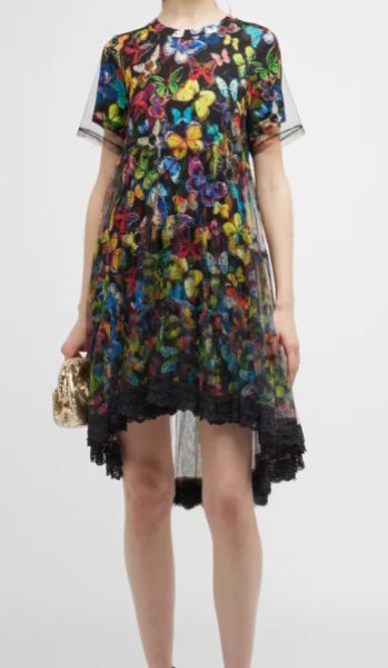 画像1: Alice + Olivia アリスアンドオリビア　  Dreema Tulle Overlay Minidress (1)