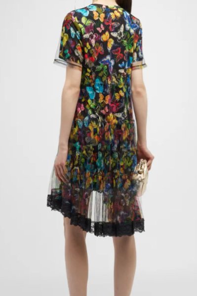 画像2: Alice + Olivia アリスアンドオリビア   Dreema Tulle Overlay Minidress (2)