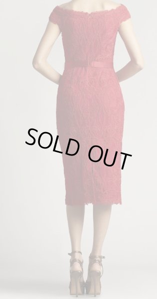 画像2: セール!Tadashi Shoji  タダシショージ  HUGO BELTED DRESS レッド系  12249 (2)