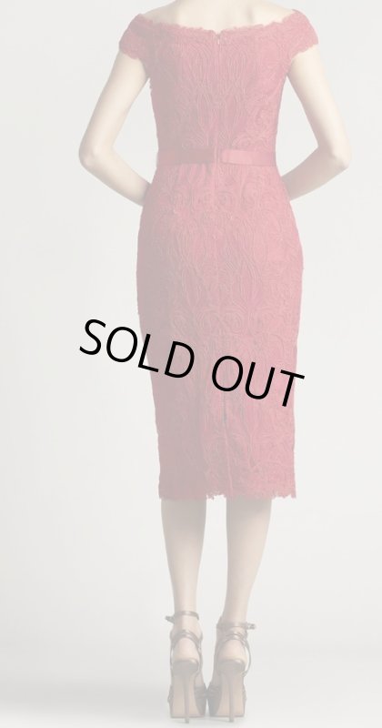 画像2: セール！Tadashi Shoji  タダシショージ  HUGO BELTED DRESS　レッド系  12249 (2)