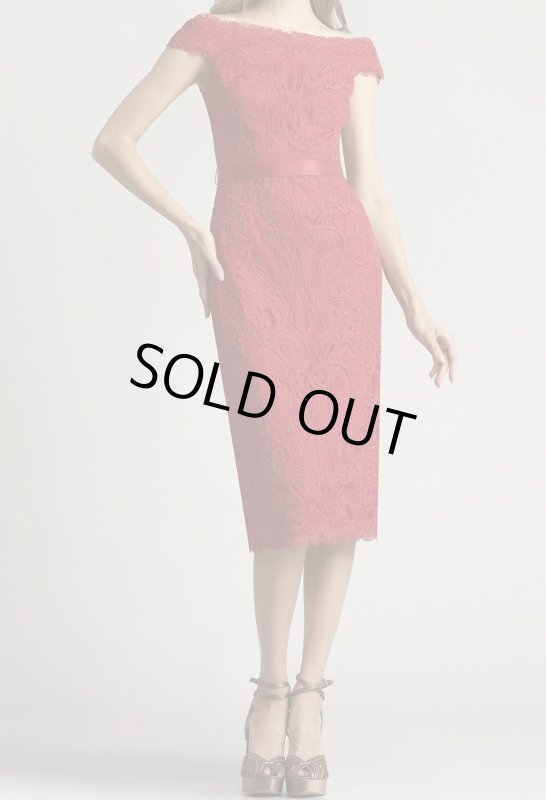 画像1: セール！Tadashi Shoji  タダシショージ  HUGO BELTED DRESS　レッド系  12249 (1)