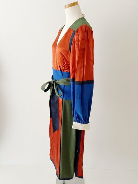 画像8: 1点のみ即発!【ドラマに衣装提供】Tory Burch トリーバーチ kola カラーブロックドレス  82201 (8)