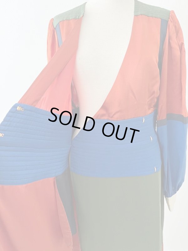 画像10: 1点のみ即発！【ドラマに衣装提供】Tory Burch トリーバーチ Kola カラーブロック シルクドレス｜上質サテンで魅せる大人の洗練ワンピース  82201 (10)