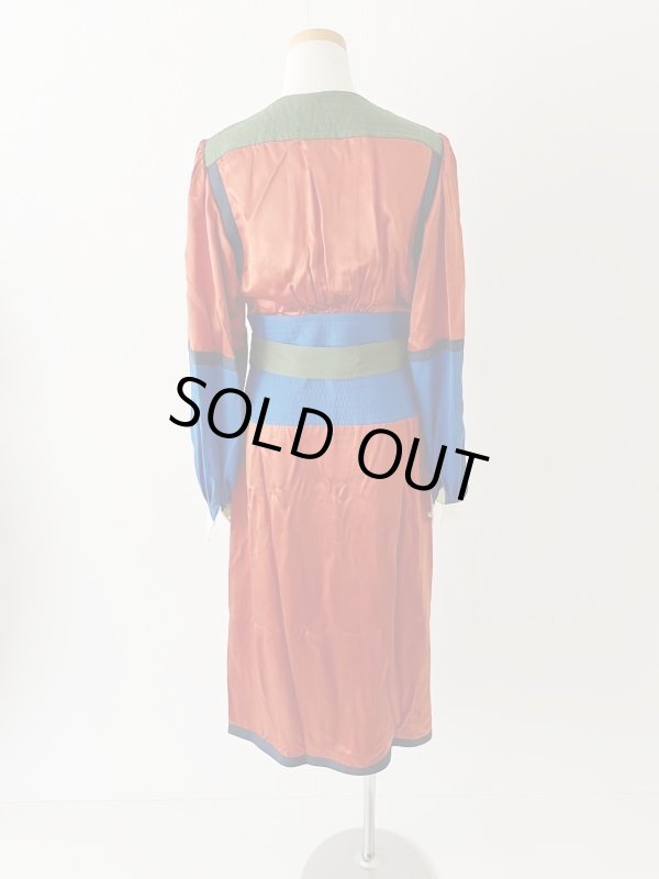 画像9: 1点のみ即発！【ドラマに衣装提供】Tory Burch トリーバーチ Kola カラーブロック シルクドレス｜上質サテンで魅せる大人の洗練ワンピース  82201 (9)