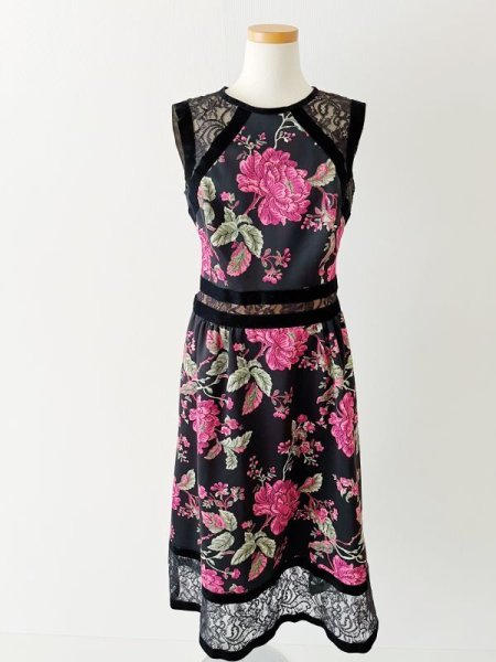 画像4: Tadashi Shoji タダシショージ   Sleeveless Floral Print Midi Dress ピンク系  82601 (4)