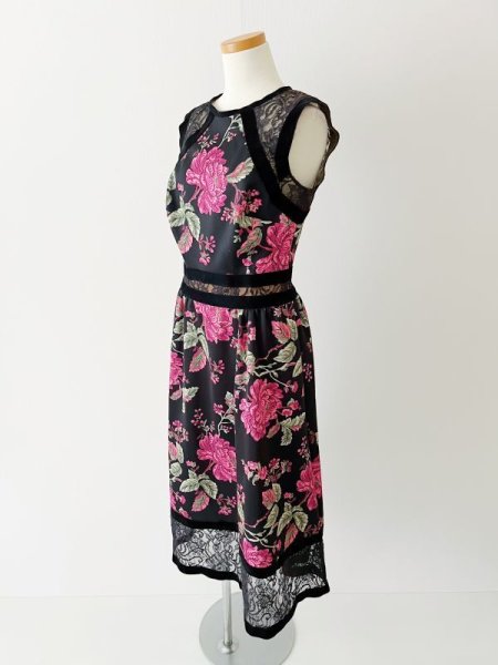 画像5: Tadashi Shoji タダシショージ   Sleeveless Floral Print Midi Dress ピンク系  82601 (5)