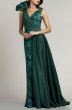 画像1: 【アンミカさん愛用】Tadashi Shoji タダシショージ   STRAUSS DRAPED GOWN　グリーン系 (1)