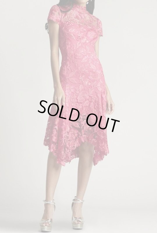 画像1: セール！Tadashi Shoji  タダシショージ  Aydar Handkerchief Dress ピンク系 ダリア (1)