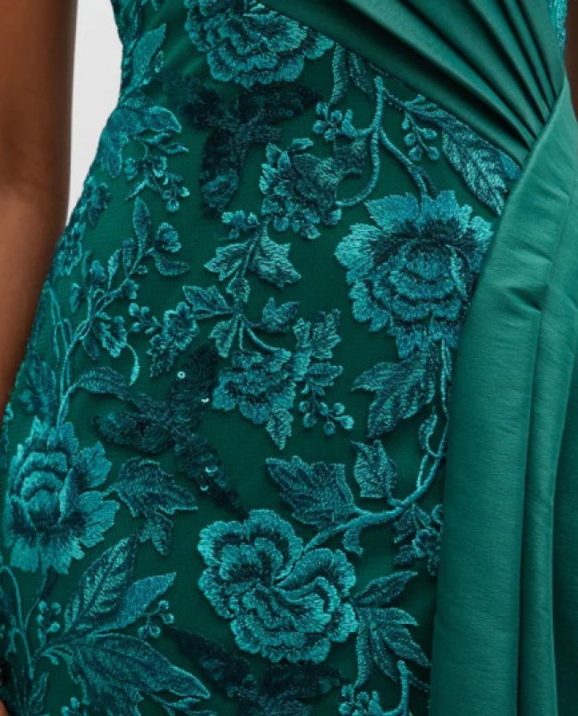 画像3: 【アンミカさん愛用】Tadashi Shoji タダシショージ   STRAUSS DRAPED GOWN　グリーン系 (3)