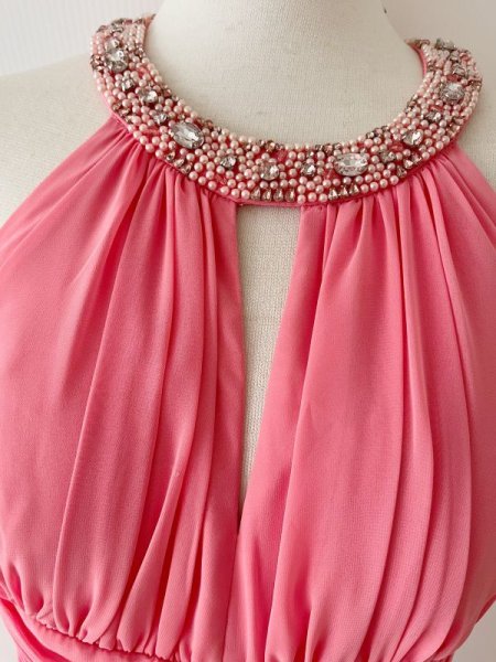 画像9: 1点のみ即発!【ドラマ使用】Eliza J   Embellished Tiered Chiffon Halter Gown  9501 (9)