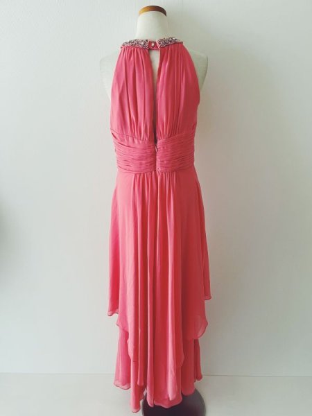 画像8: 1点のみ即発!【ドラマ使用】Eliza J   Embellished Tiered Chiffon Halter Gown  9501 (8)