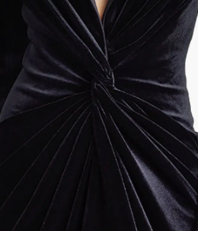 画像3: セール！Tadashi Shoji  タダシショージ 　ATIKE ベルベットタキシードドレス　ブラック  11107 (3)