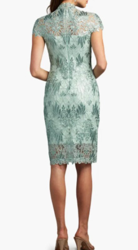 画像2: Tadashi Shoji タダシショージ  BRINNAN スパンコールレースドレス　ブルー、グリーン系 (2)