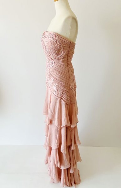 画像6: 即発!【平野綾さんに衣装提供】Sue Wong スーウォン  Beaded Tiered Chiffon Ruched Gown  10201 (6)