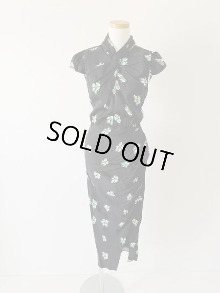 画像4: 1点のみ即発!【ファムケ•ヤンセン愛用、テレビ使用】Self Portrait セルフポートレート Pansy Print Stretch Crepe Midi Dress  10601 (4)