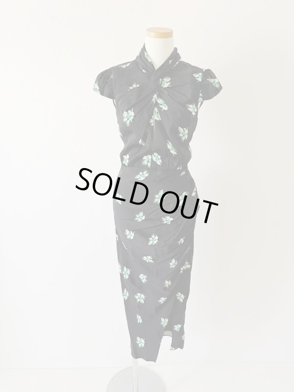 画像4: 1点のみ即発！【ファムケ•ヤンセン愛用、テレビ使用】Self Portrait　セルフポートレート　Pansy Print Stretch Crepe Midi Dress  10601 (4)