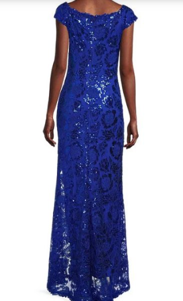 画像2: セール!Tadashi Shoji タダシショージ   HYNDS SEQUIN EMBROIDERED GOWN ブルー (2)