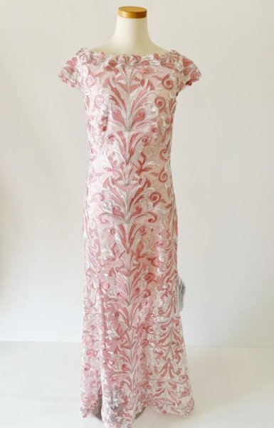 画像3: セール!Tadashi Shoji タダシショージ    FLOYD EMBROIDERED TULLE GOWN ピンク系  10111 (3)