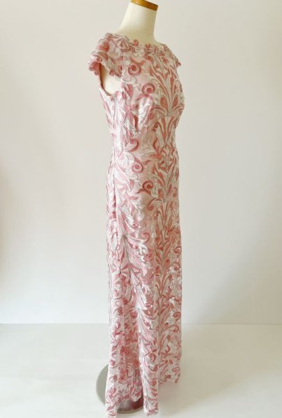 画像4: セール!Tadashi Shoji タダシショージ    FLOYD EMBROIDERED TULLE GOWN ピンク系  10111 (4)