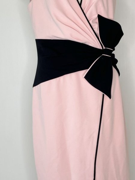画像11: 1点のみ即発!【アンミカさん着用】Tadashi Shoji   タダシショージ ウエストリボンカクテルドレス ピンク系  10181 (11)