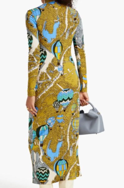 画像2: 【吉岡里帆さん着用】Tory Burch トリーバーチ  プリントジャージードレス  12021 (2)