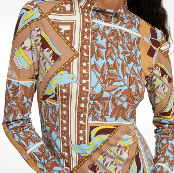 画像4: 限定販売!【北川景子さん着用】Tory Burch トリーバーチ  Printed mockneck midi dress  12022 (4)