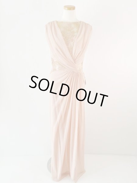 画像4: 1点のみ即発!Tadashi Shoji タダシショージ   Mesh & Corded Lace Gown ピンク系 (4)