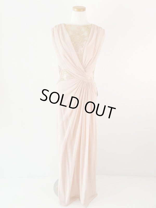 画像4: 1点のみ即発！Tadashi Shoji タダシショージ   Mesh & Corded Lace Gown ピンク系 (4)