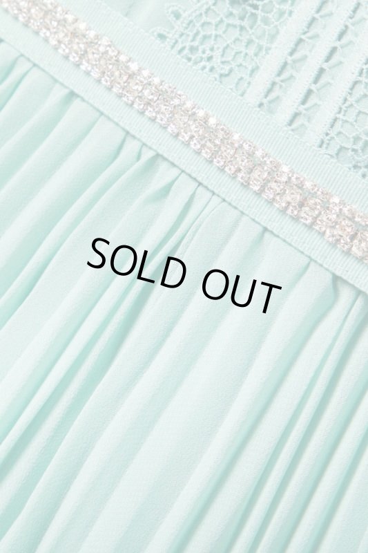 画像3: セール！Self Portrait　セルフポートレート　 Crystal-embellished chiffon and lace dress  ブルー、グリーン系  05023 (3)