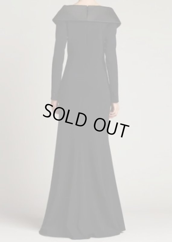 画像3: セール！【トリンドル玲奈さん着用】Tadashi Shoji タダシショージ   INIZIO SHAWL COLLAR GOWN　ブラック系  (3)