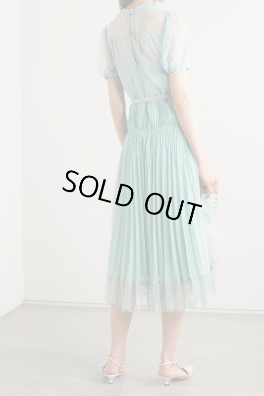 画像2: セール！Self Portrait　セルフポートレート　 Crystal-embellished chiffon and lace dress  ブルー、グリーン系  05023 (2)