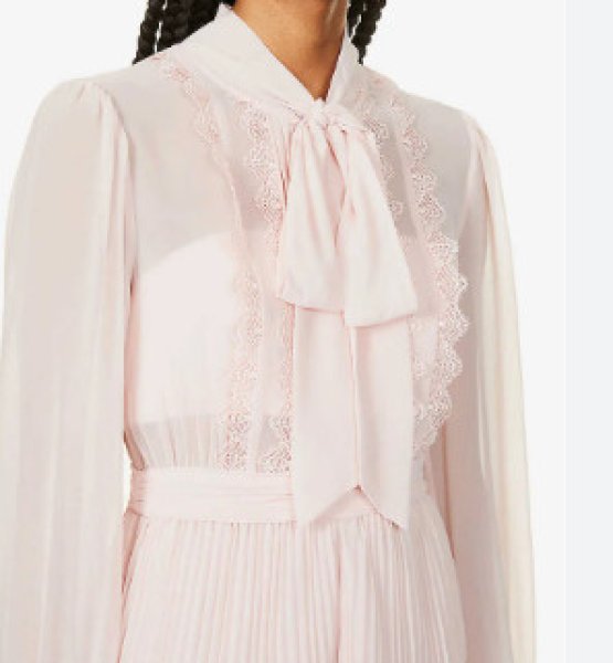 画像3: セール【パリスヒルトン愛用】Self Portrait セルフポートレート  Chiffon Trimmed Midi Dress ピンク系  11173 (3)