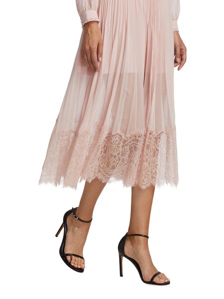 画像4: セール【パリスヒルトン愛用】Self Portrait セルフポートレート  Chiffon Trimmed Midi Dress ピンク系  11173 (4)