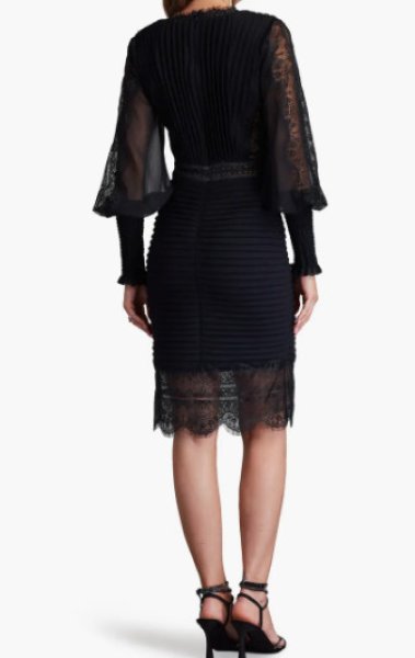 画像2: Tadashi Shoji タダシショージ   SULLIVAN BISHOP SLEEVE DRESS  ブラック   (2)