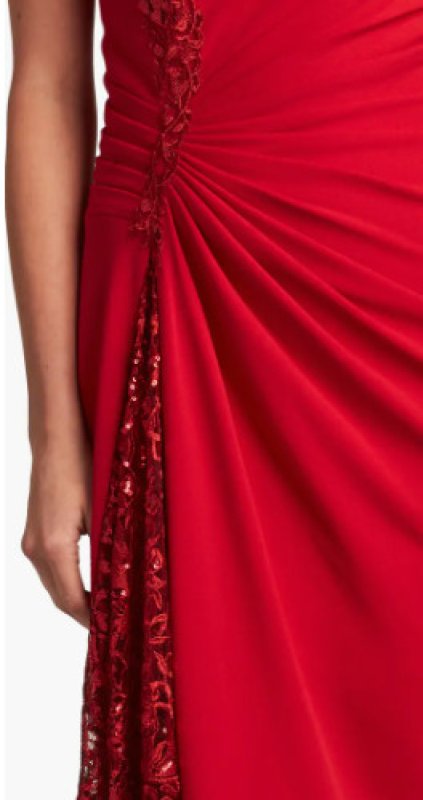 画像3: セール！Tadashi Shoji タダシショージ   TOMIE  ワンショルダーGOWN　レッド  12052 (3)