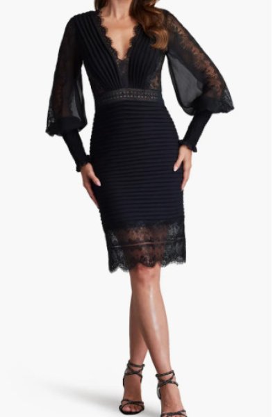 Tadashi Shoji タダシショージ SULLIVAN BISHOP SLEEVE DRESS ブラック ...