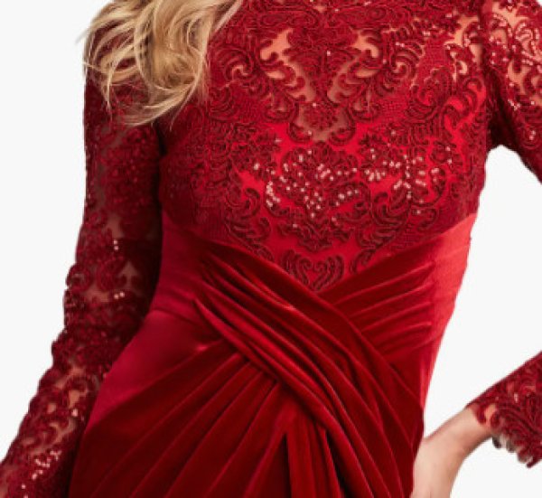 画像4: セール！Tadashi Shoji タダシショージ  　ROMY ベルベット Gown 　レッド系  11031 (4)