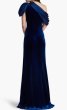 画像2: Tadashi Shoji タダシショージ   COPLEY SHOULDER DRAPE VELVET GOWN   ネイビー  11102 (2)