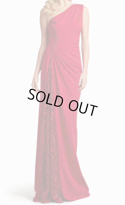 画像1: セール！Tadashi Shoji タダシショージ   TOMIE  ワンショルダーGOWN　レッド  12052 (1)